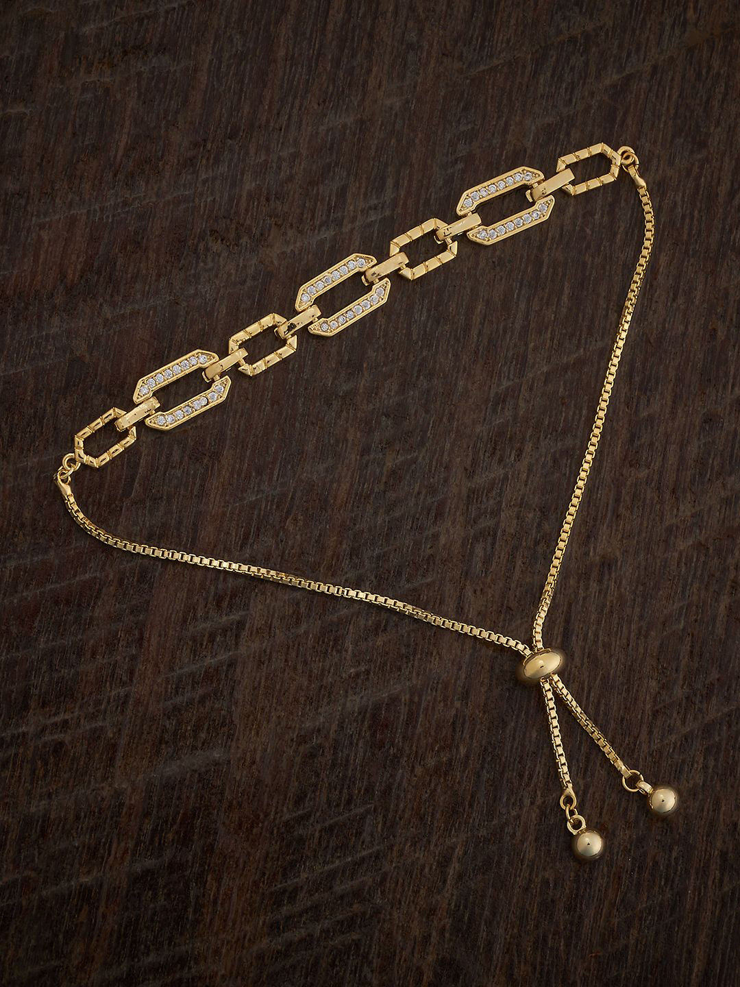 Kushal's Fashion Jewellery Gold-Plated Cubic Zirconia Armlet Bracelet