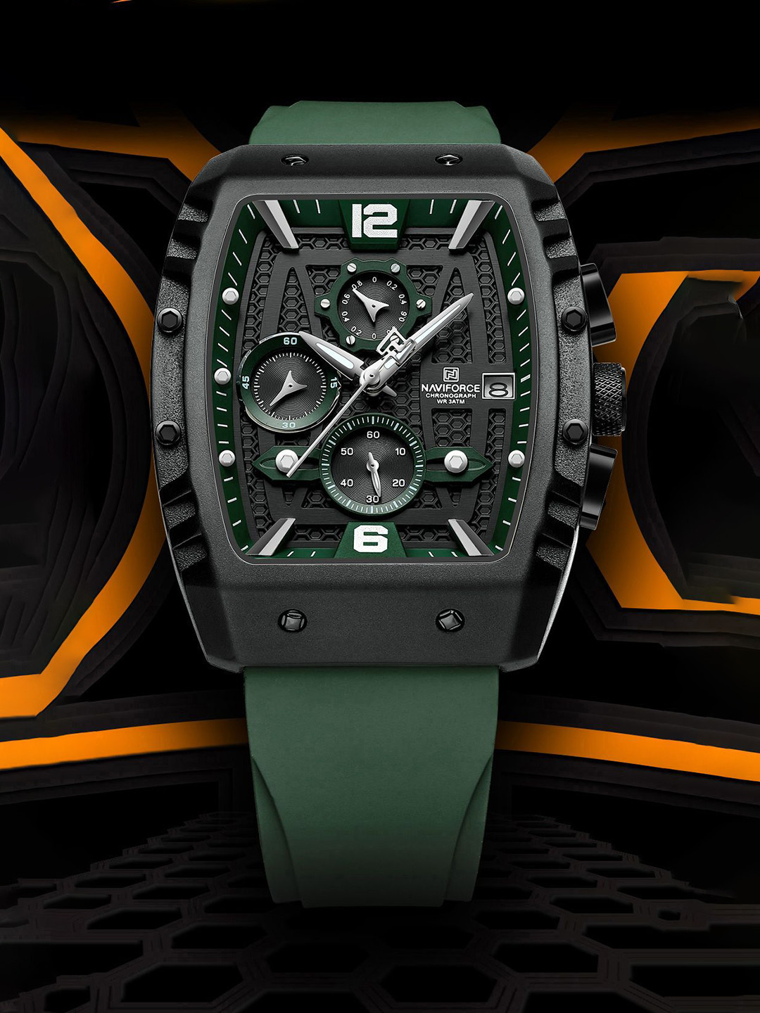 Naviforce Men Dial & Straps Analogue Chronograph Watch NF8025 BGNGN