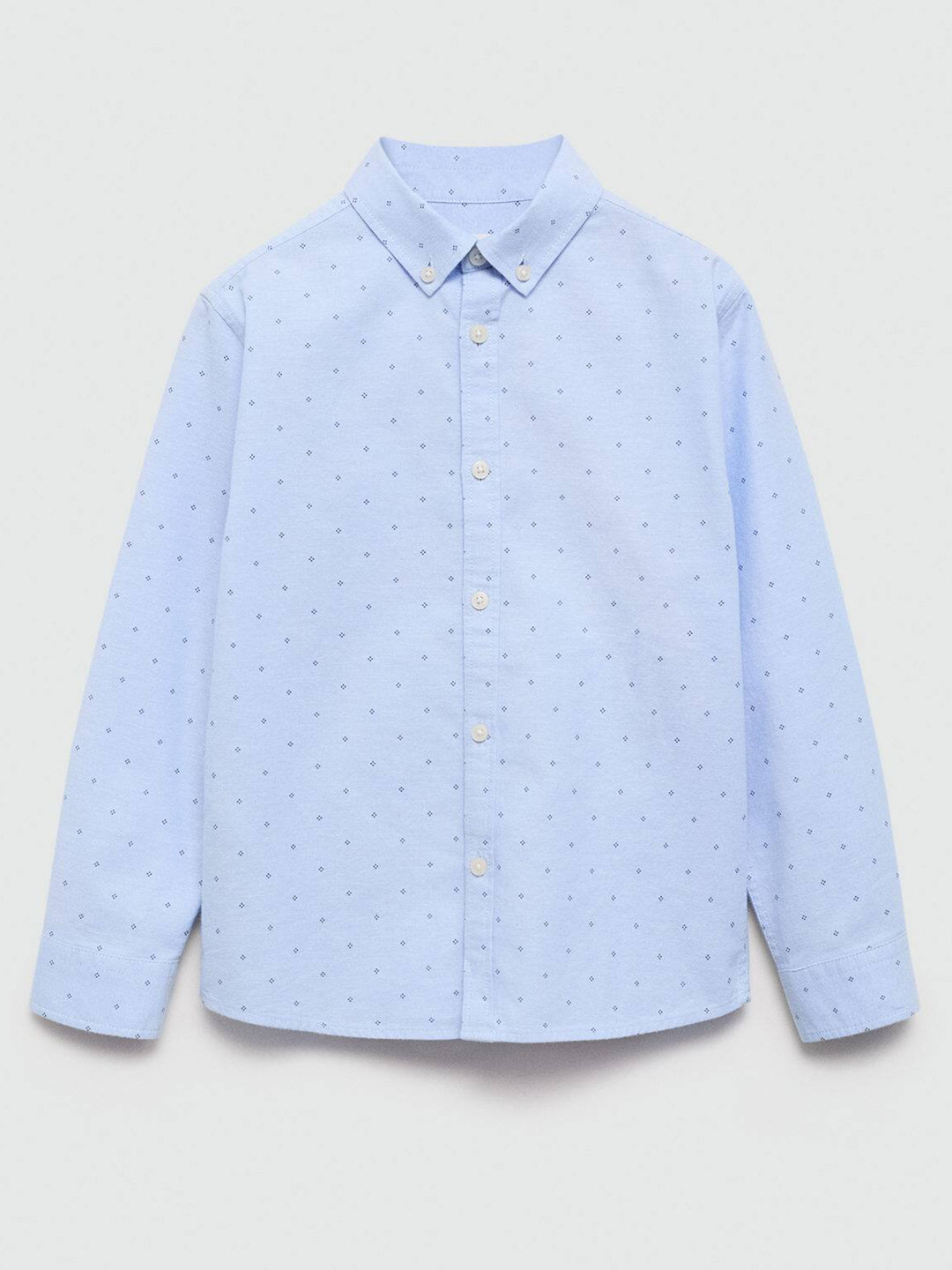 Mango Kids Boys Pure Cotton Geometric Micro Disty Printed Casual Shirt