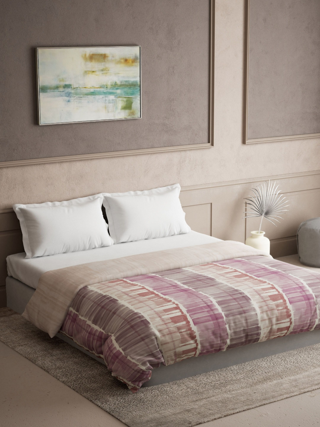 DDecor Burgundy & Grey Summer 120 GSM Double Bed Dohar