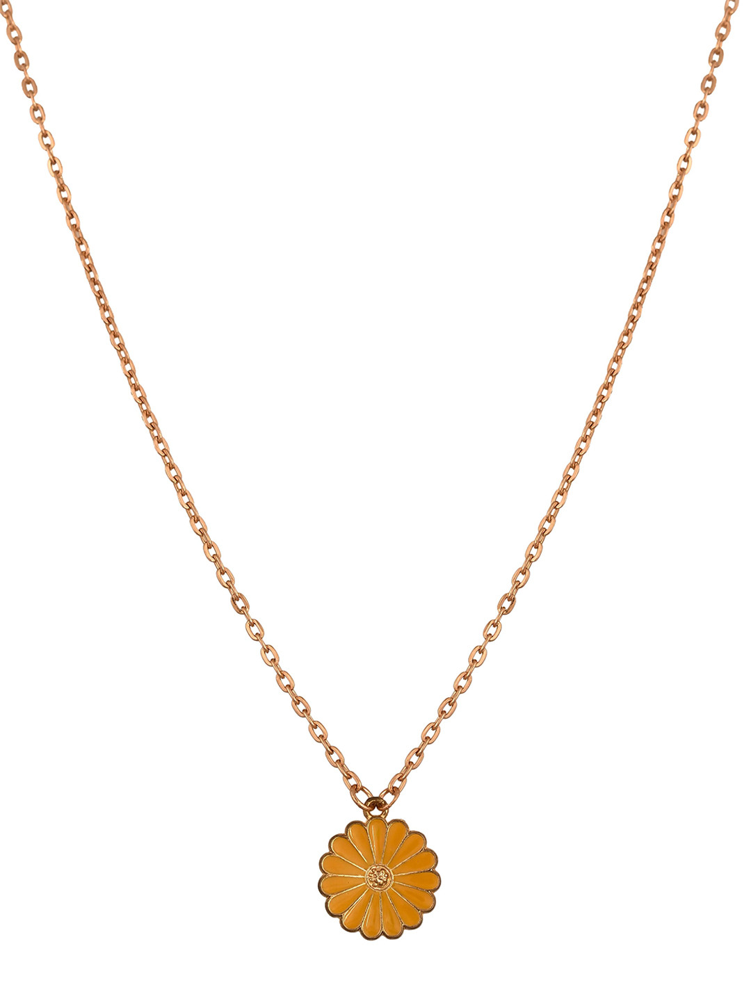Raf the label Gold-Plated Daisy Enamel Charm Pendant Chain