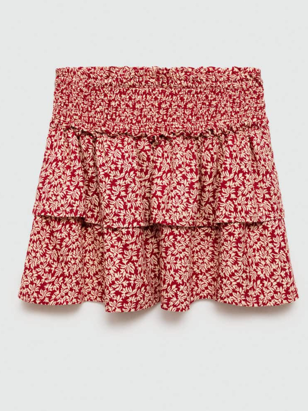 Mango Kids Girls Ruffle Detail Smocked Mini Peplum Skirt