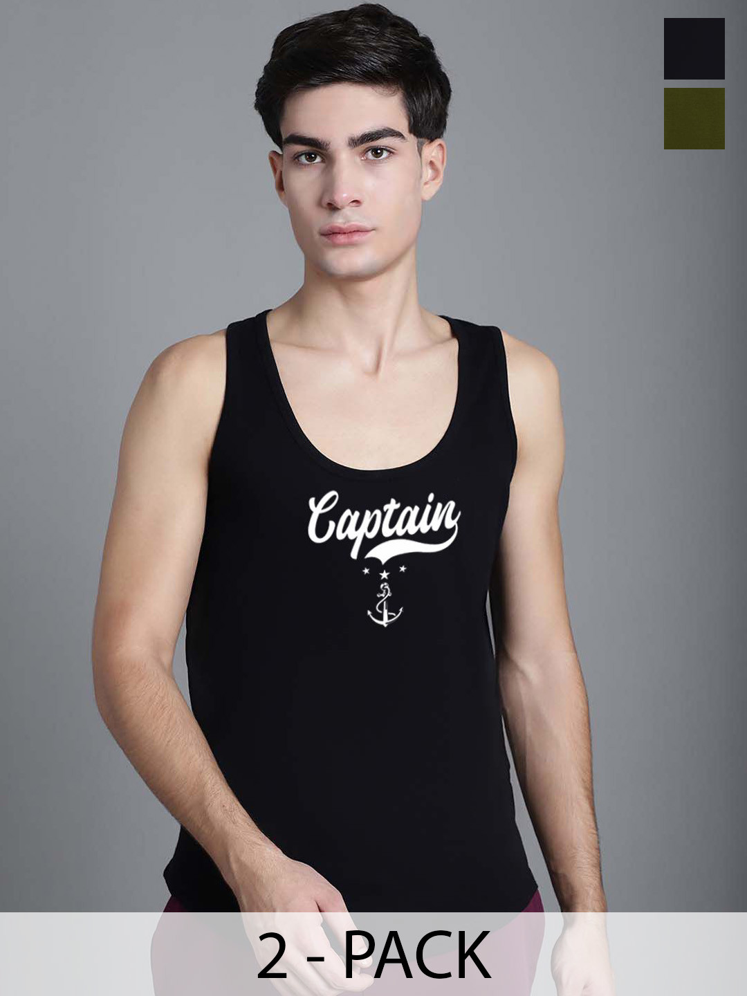 FBAR Pack Of 2 Printed Gym Vests FBC608-01-FBC637-34