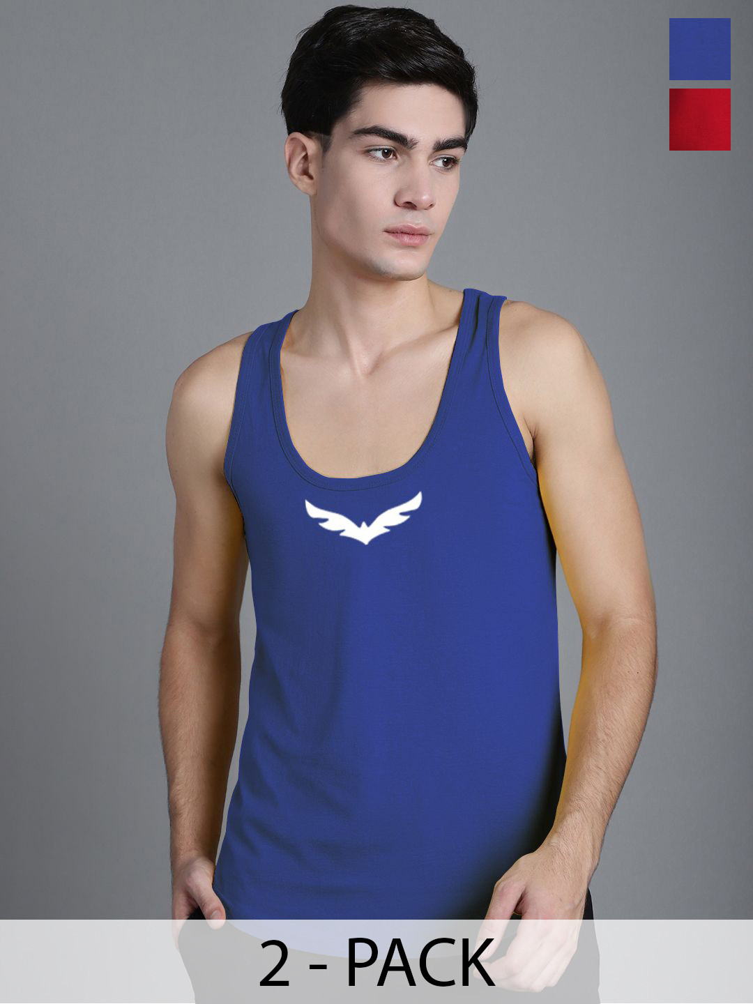 FBAR Pack Of 2 Printed Gym Vests FBC606-05-FBC608-03