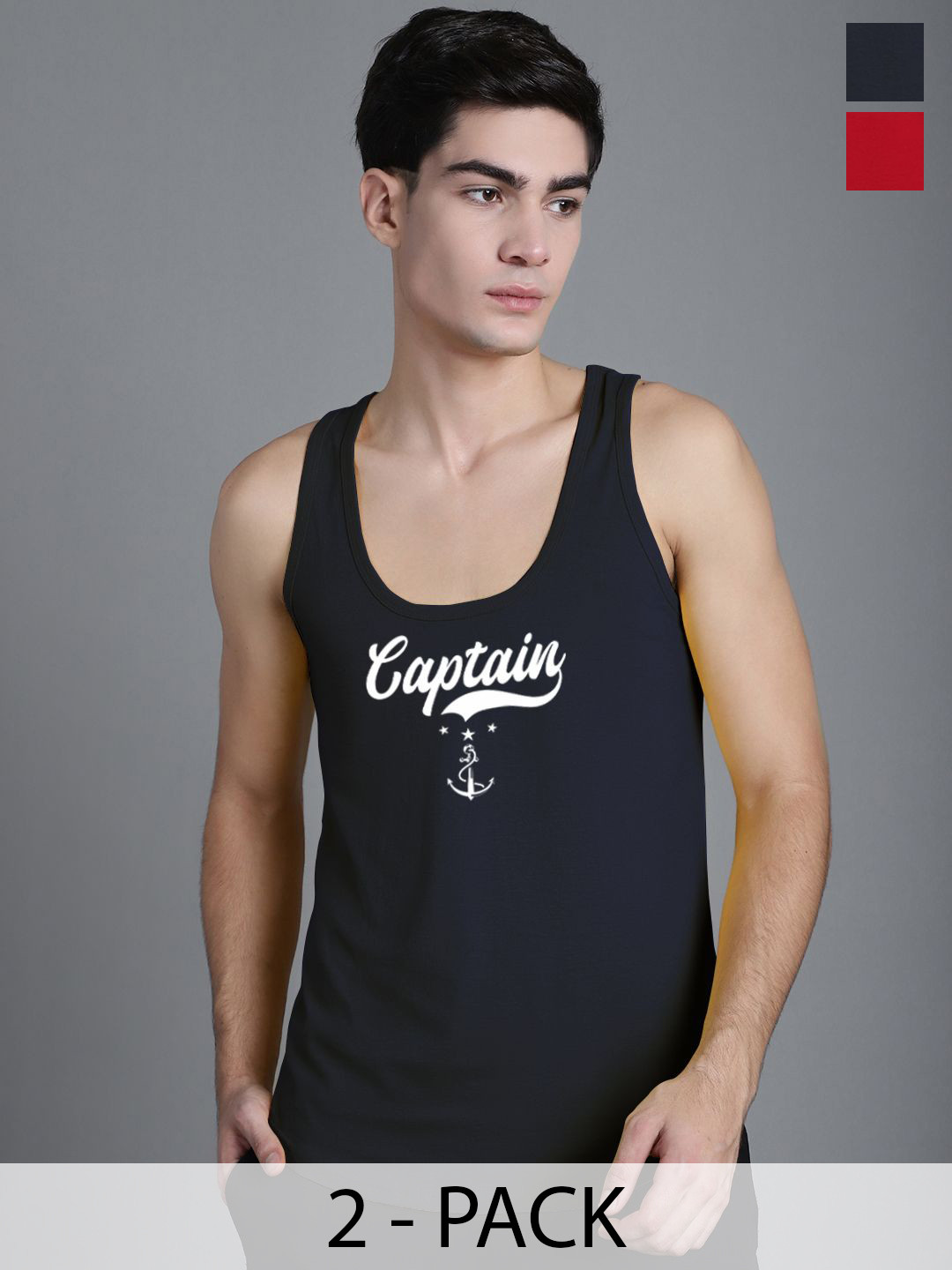 FBAR Pack Of 2 Printed Gym Innerwear Vests FBC606-03-FBC608-17