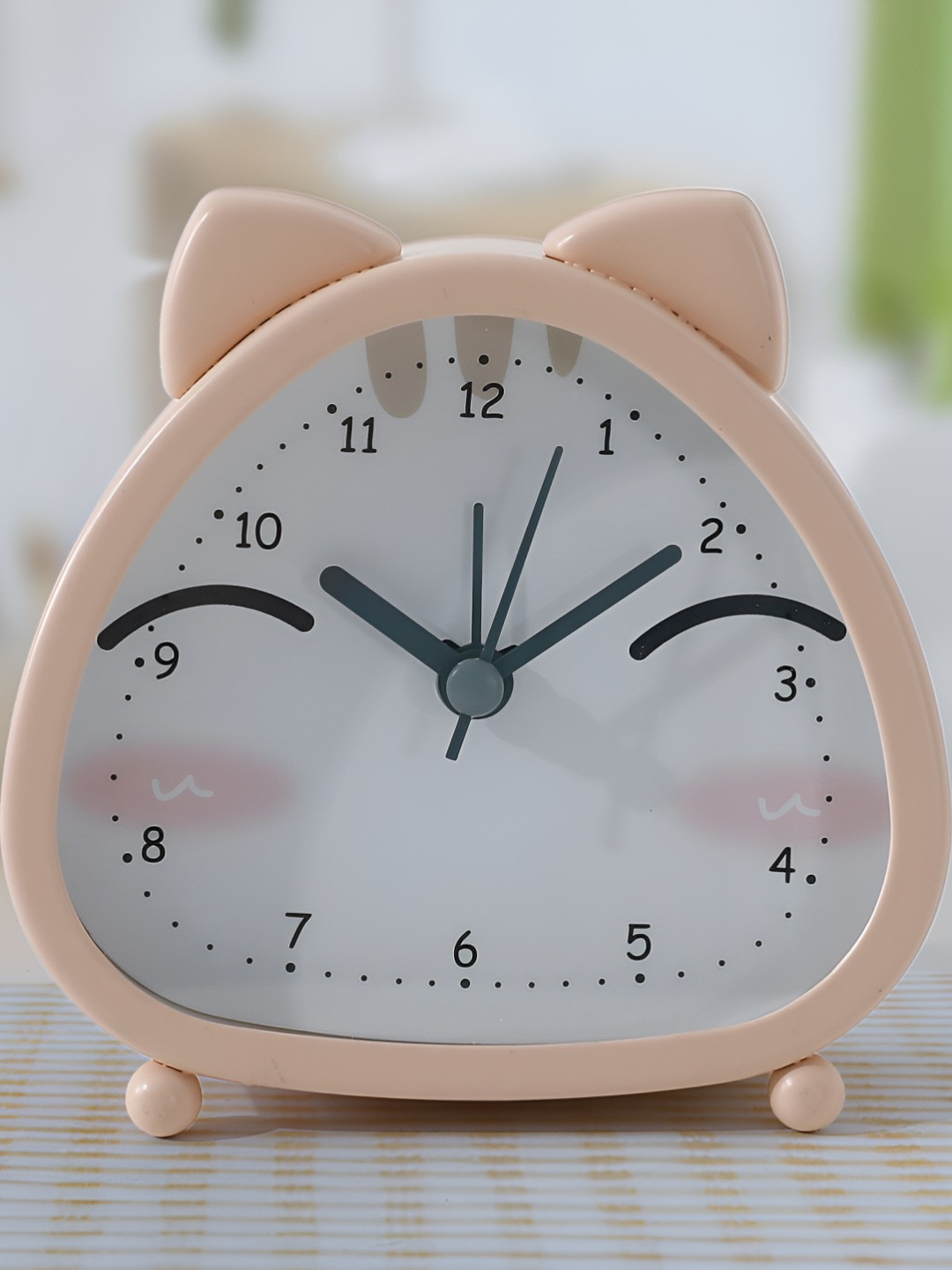 UMAI Peach-Coloured & White Printed Quirky Contemporary Alarm Clock