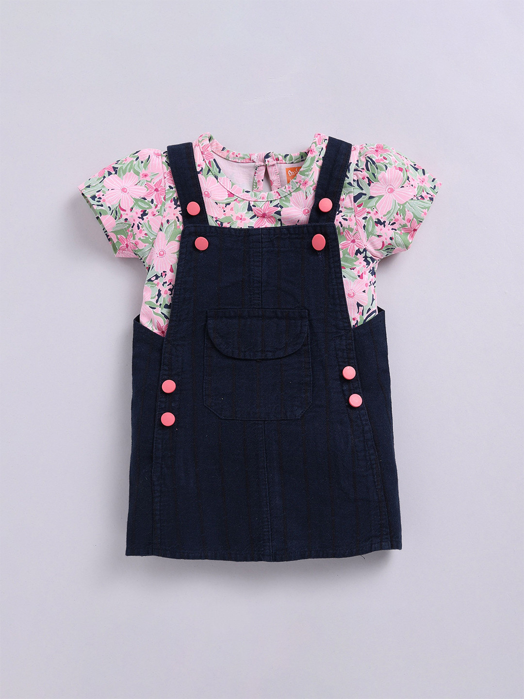 SNUGGLY MONKEY Girls inafore Dress with Inner