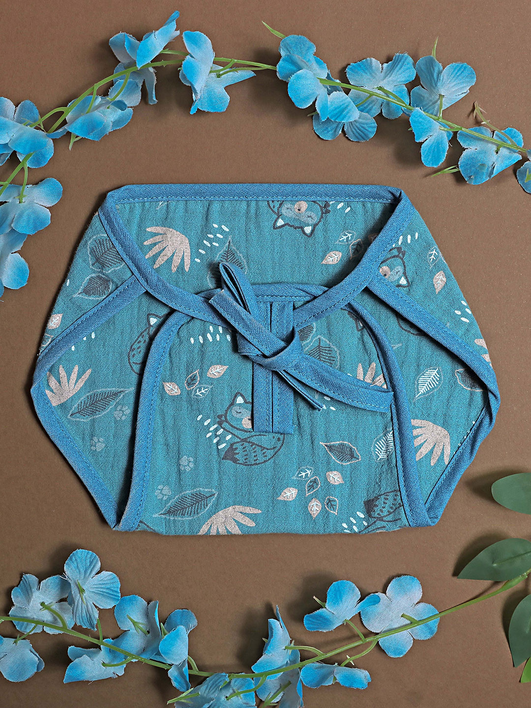 OBOW Set Of 4 Printed Cotton Muslin Cloth Diaper For Infants