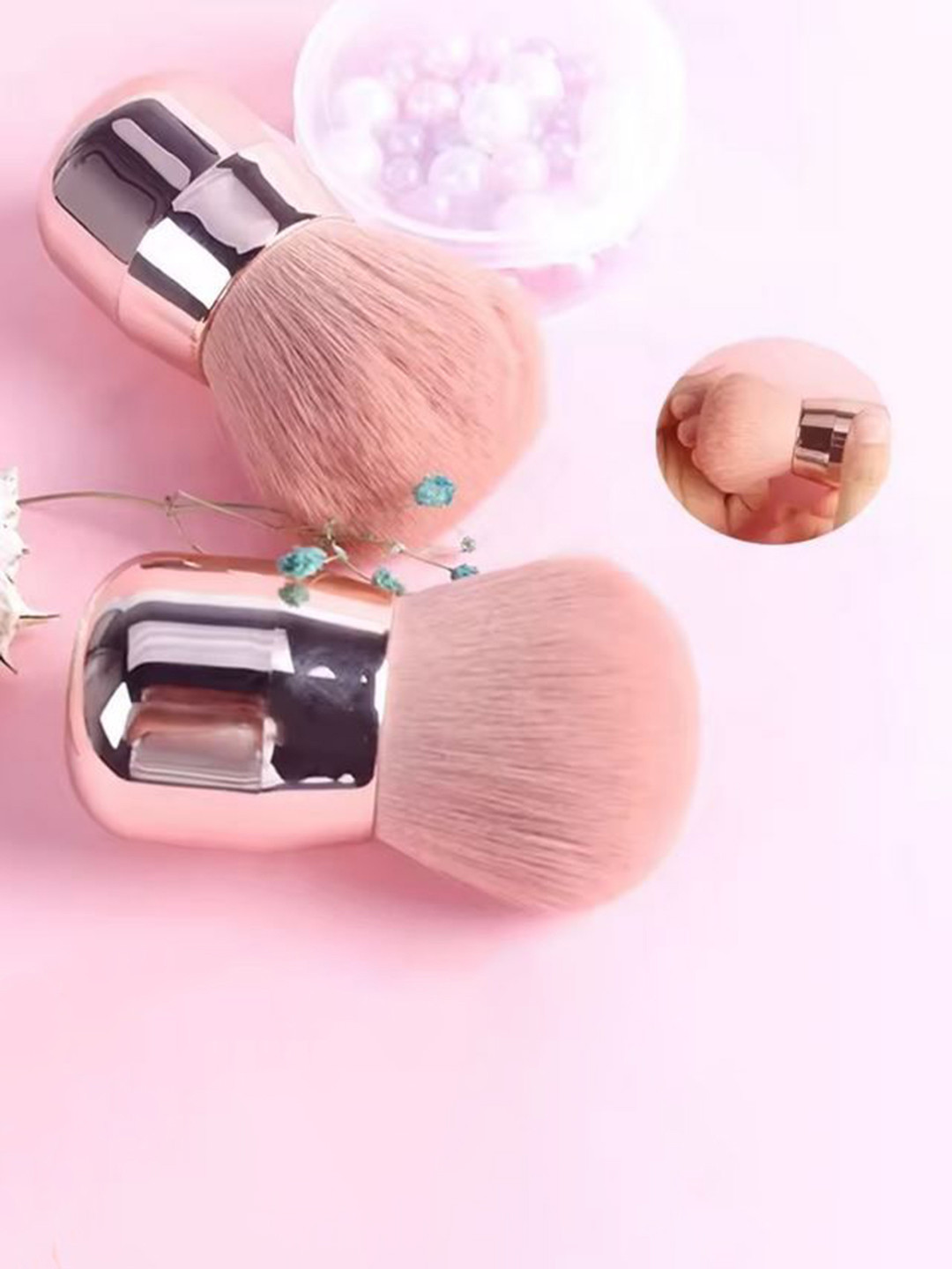 FAVON Professional Foundation Blush & Makeup Brush- Gold Mushroom Dust