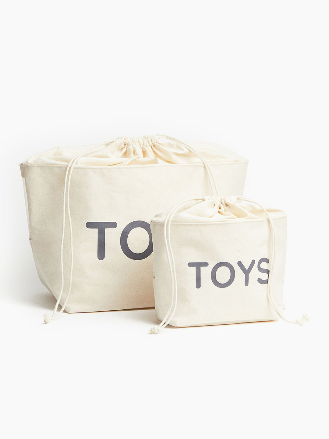 H&M White Pure Cotton Canvas Storage Basket