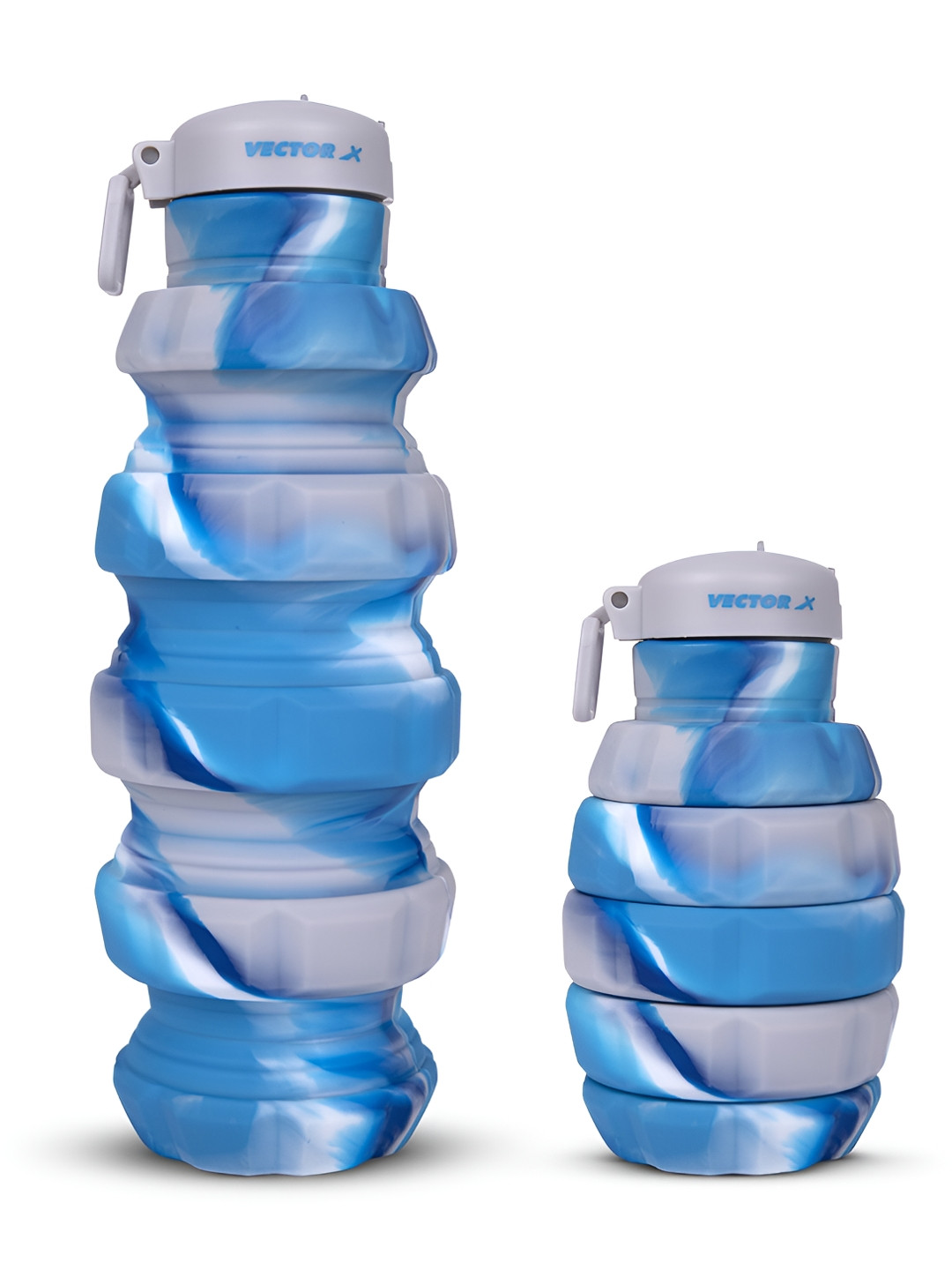 VECTOR X Bot Flexi Imp Blue Colourblocked Plastic Spill Proof Water Bottle - 550ml