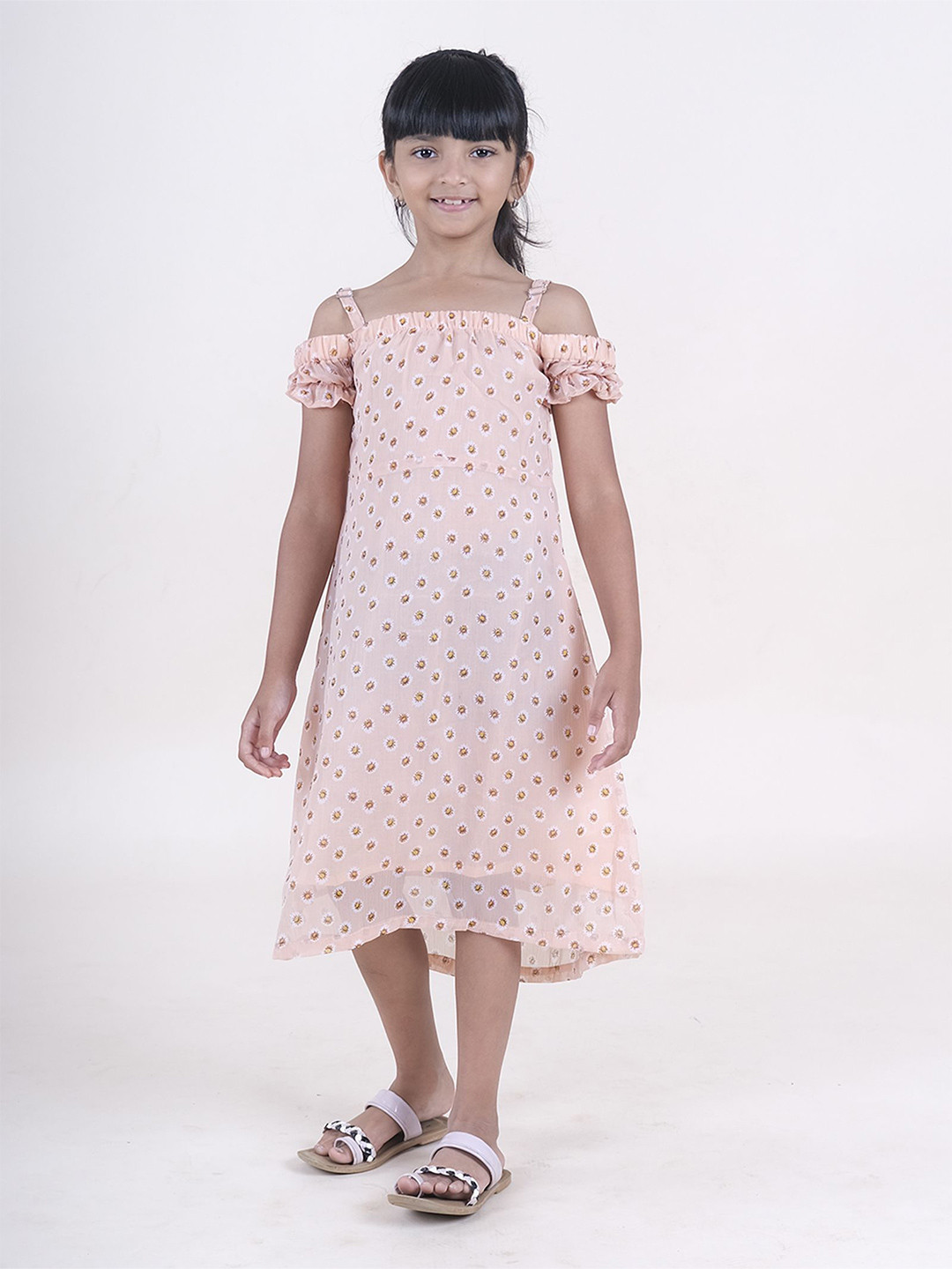 KiddoPanti Printed A-Line Midi Dress
