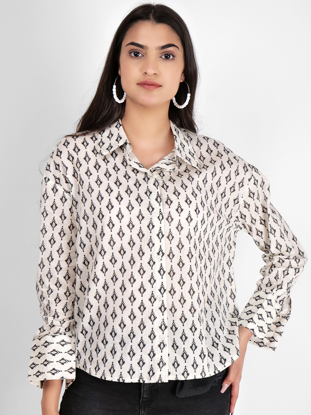 Street22 Women Standard Semi Sheer Printed Casual Shirt