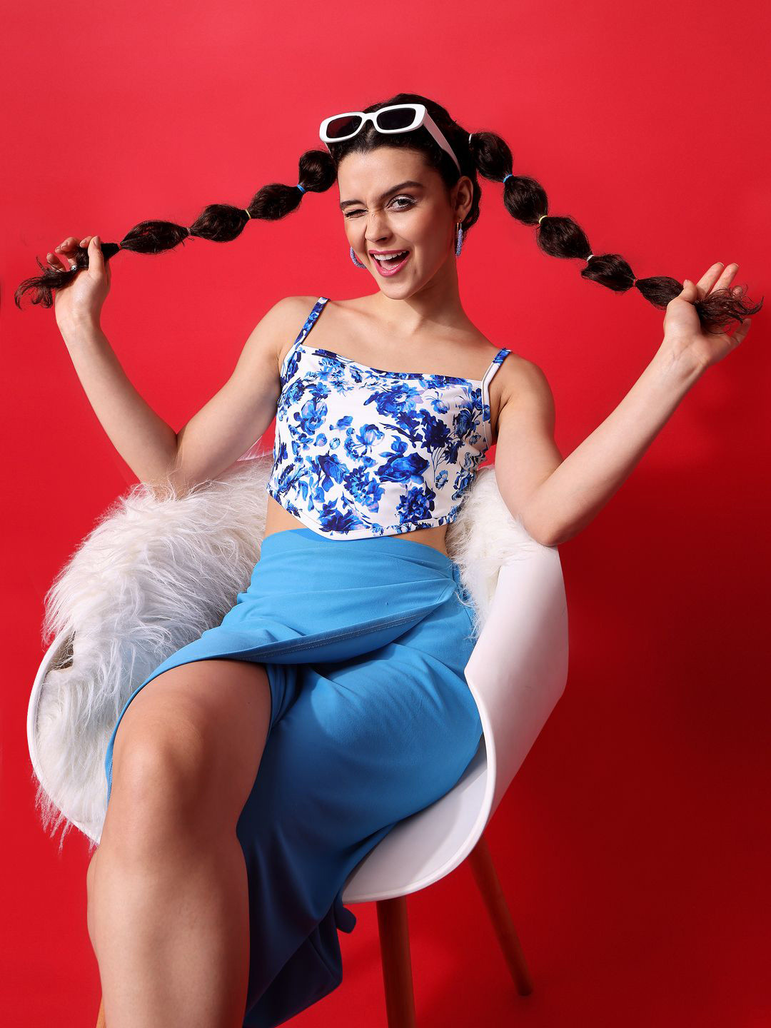 PURVAJA Floral Print Crop Top