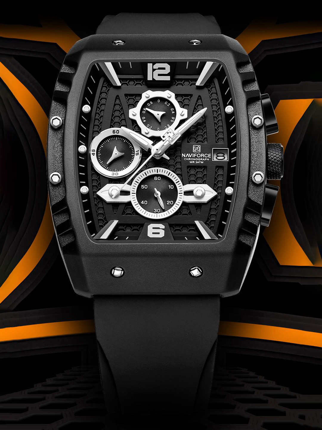 Naviforce Men Dial & Straps Analogue Chronograph Watch NF8025 BWB