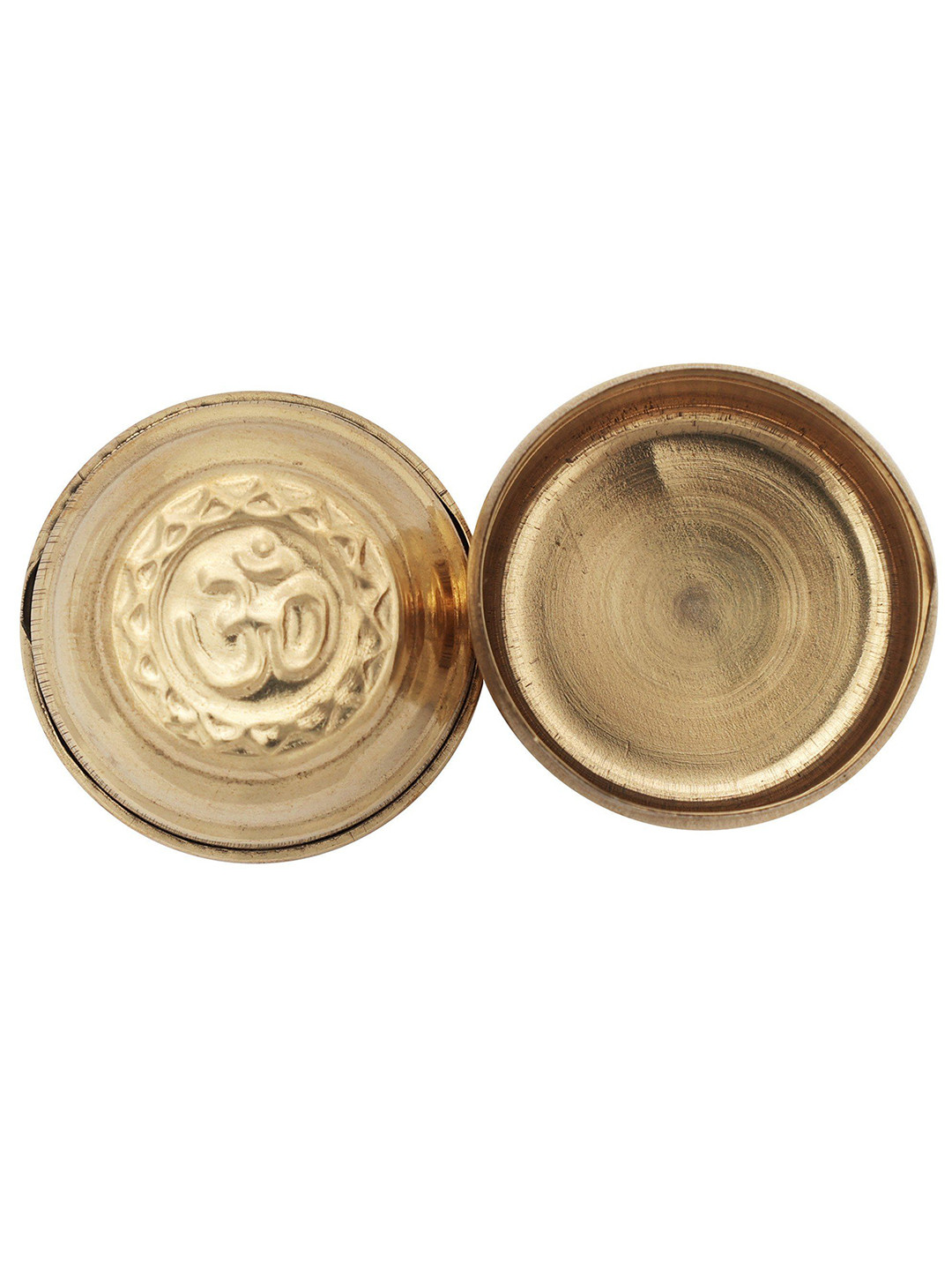 Exotic India Small Brass Om Kumkum Box - Sindoor Box