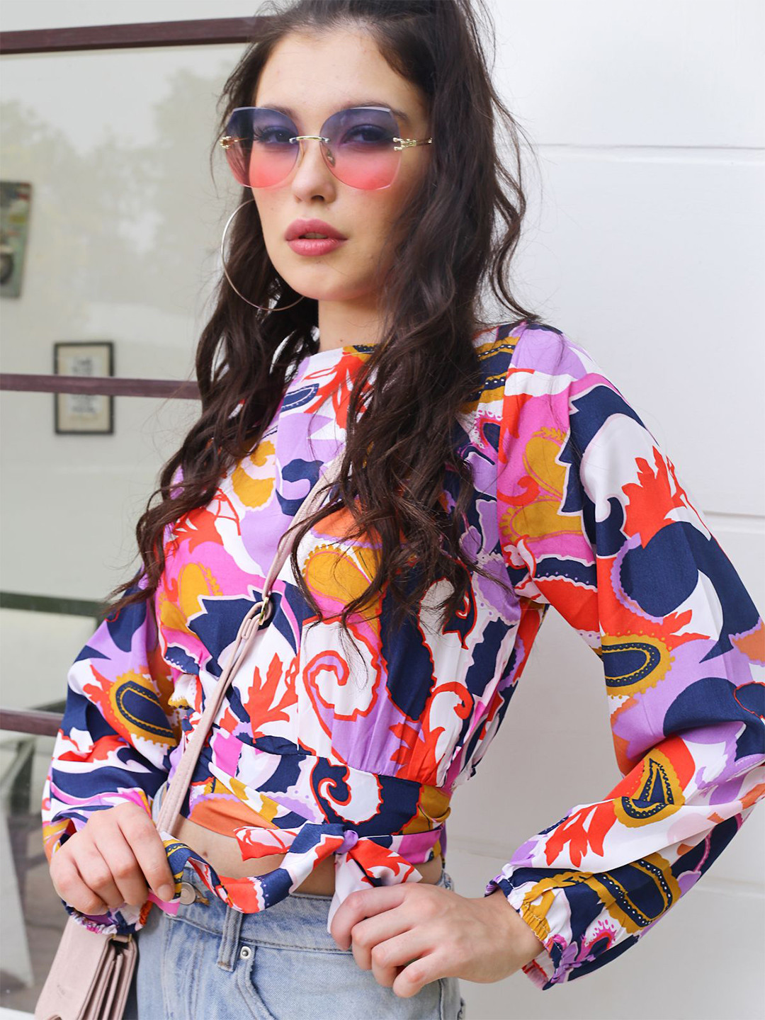 Sera Women Abstract Printed Round Neck Top