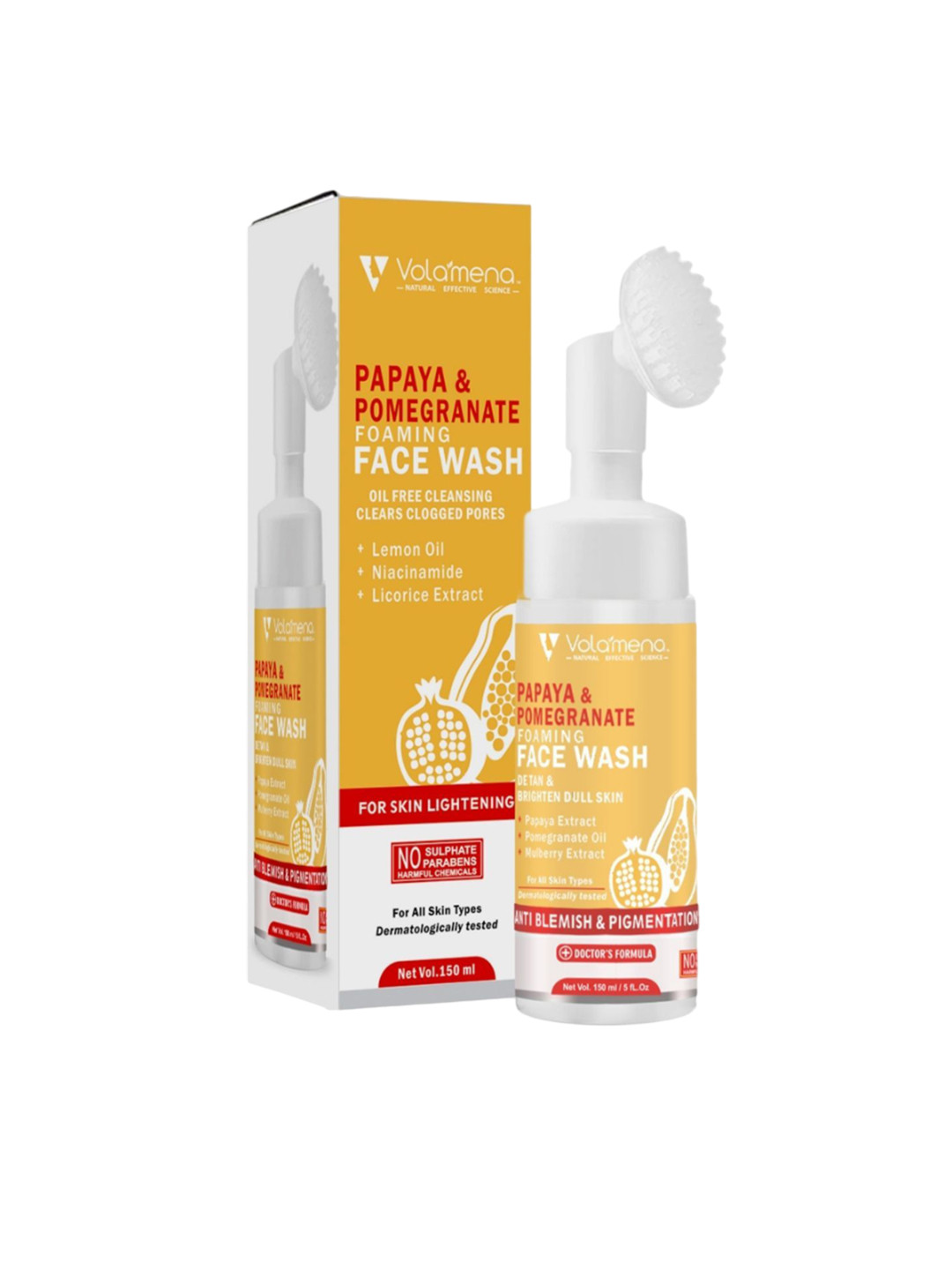 Volamena Papaya & Pomegranate Oil Free Cleansing Foaming Face Wash 150 ml