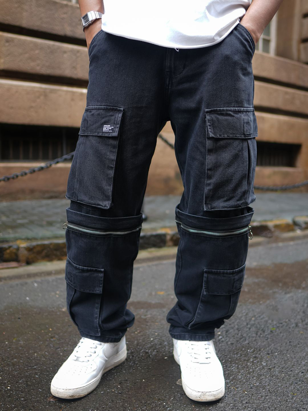 Powerlook Men Loose Fit Cargos Trousers