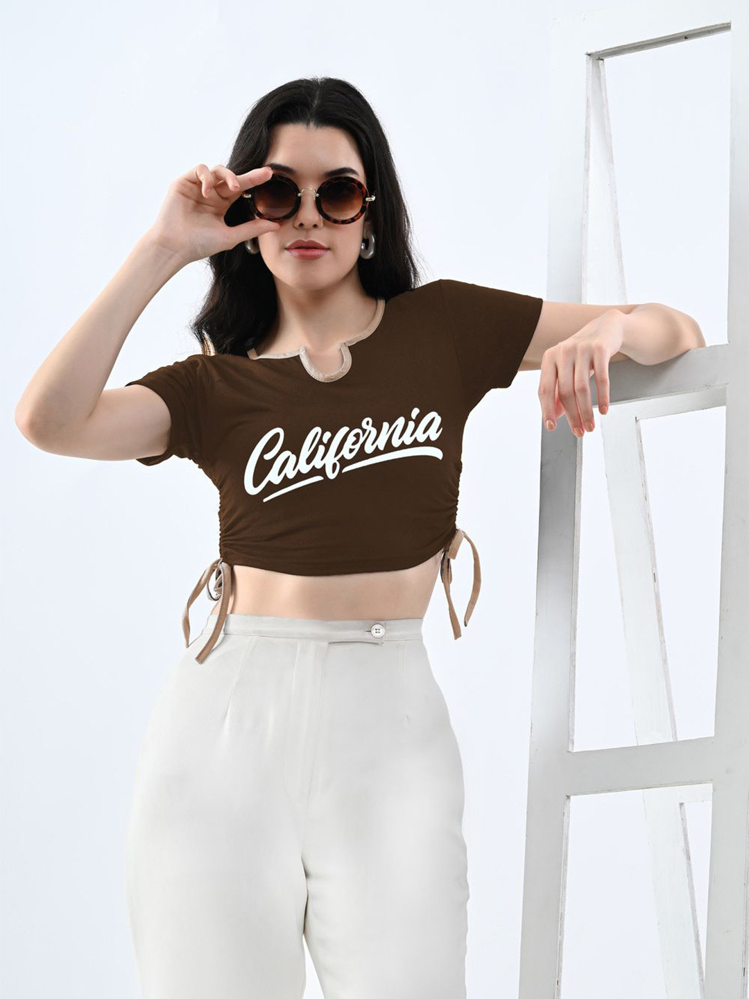 CLAFOUTIS Print Cotton Crop Top