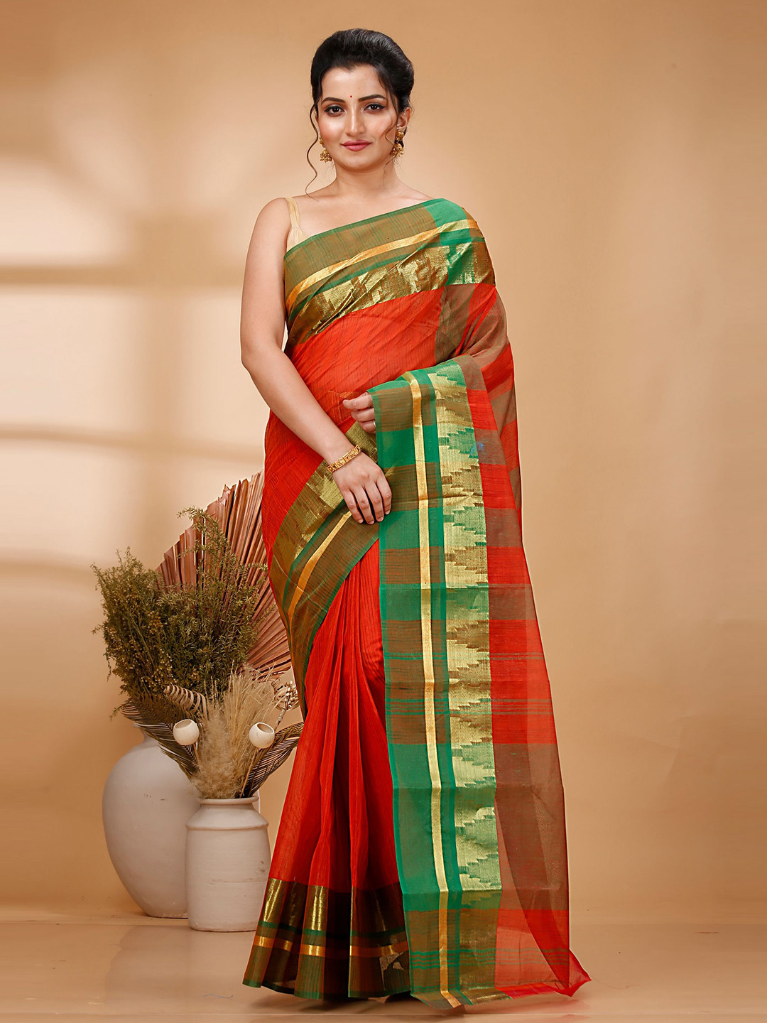 DipDiya pure cotton woven design tant saree