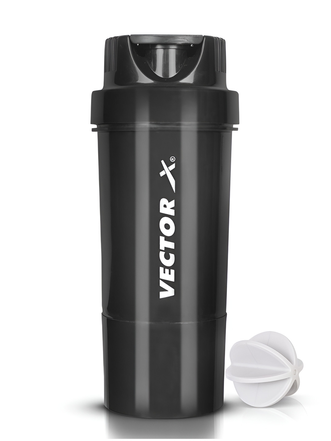 VECTOR X Thunder Black Solid Plastic BPA Free Shaker - 550ml