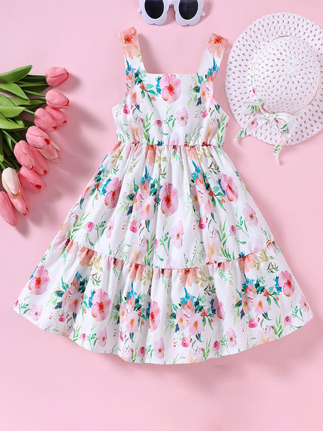 INCLUD Girls Floral Printed Fit & Flare New Basics Dress