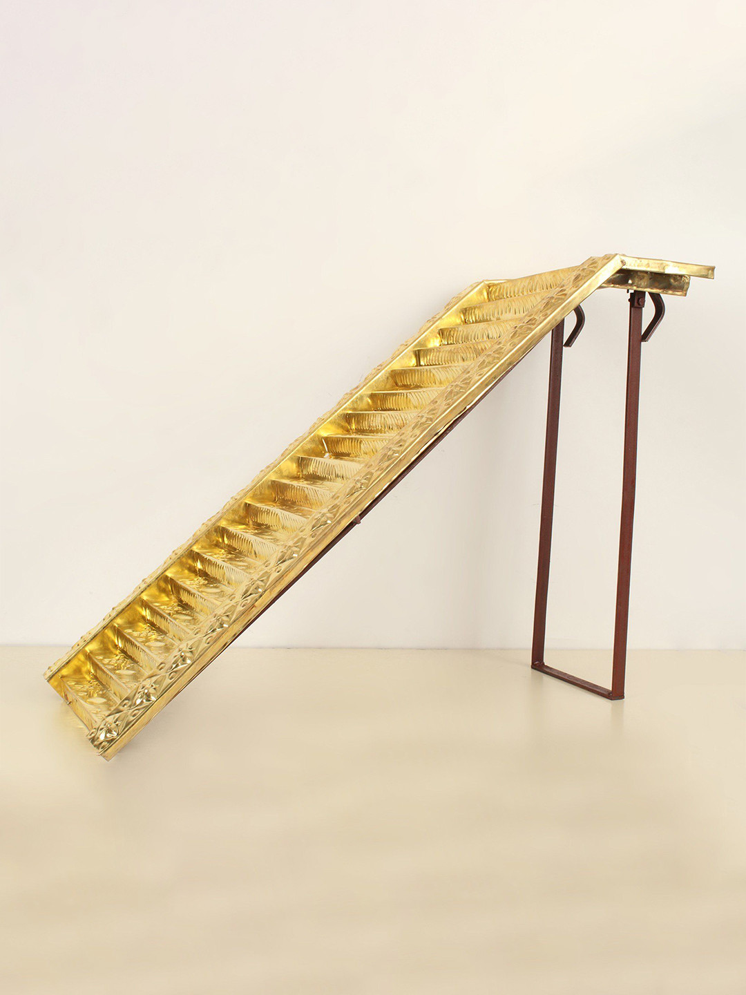 Exotic India Gold Toned Eighteen Steps of Sabarimala Ayyappan Figurine Showpiece