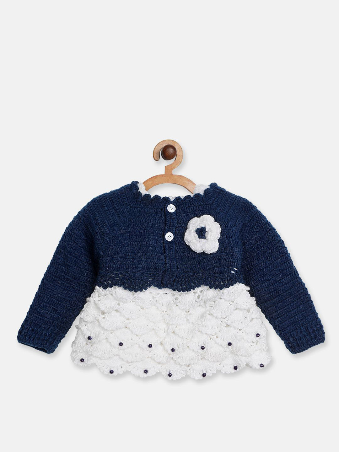CHUTPUT Girl Self Design Pure Wool Fit & Flare Dress With Jacket