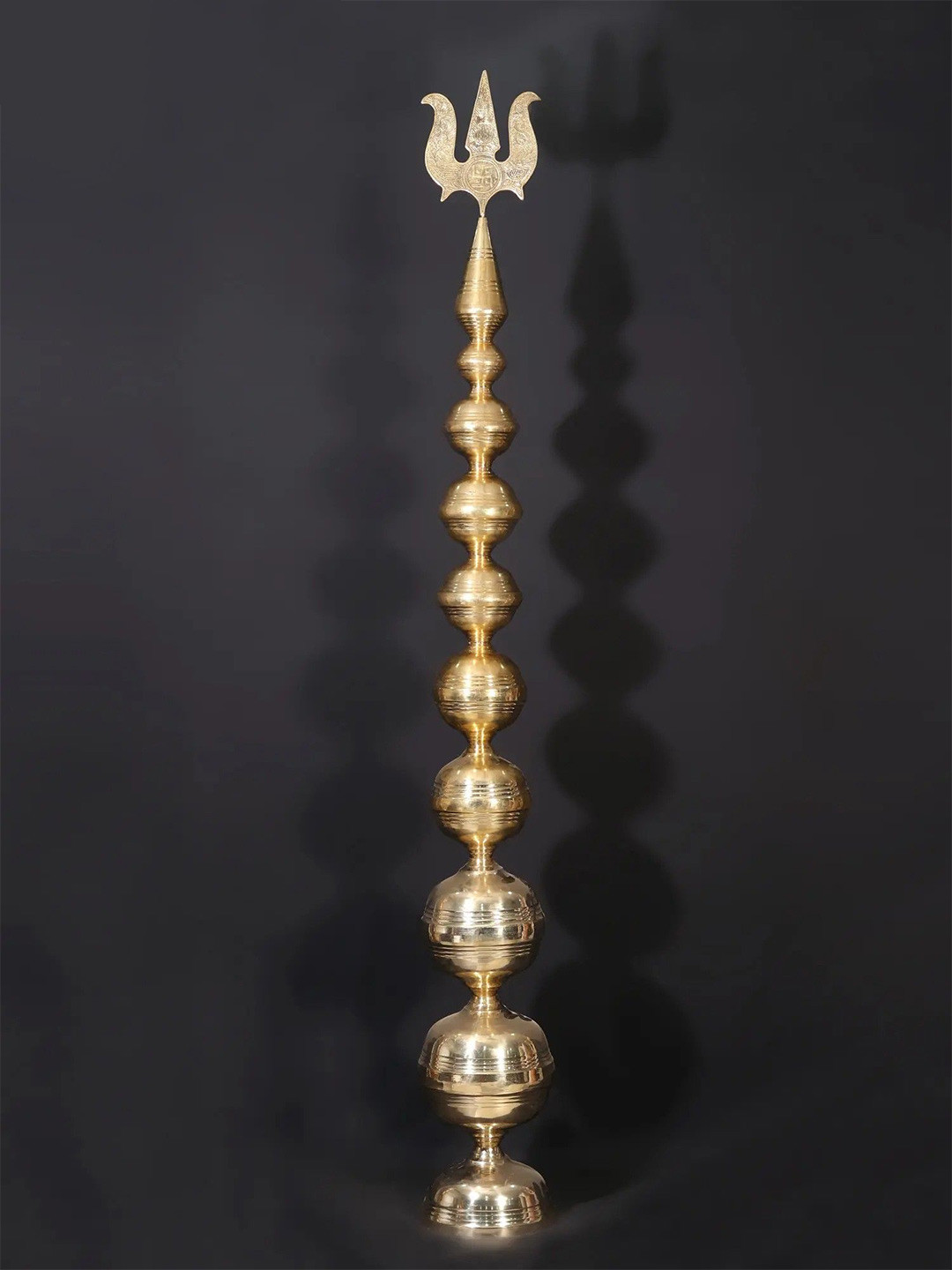 Exotic India Gold Toned Brass Textured Shikhara