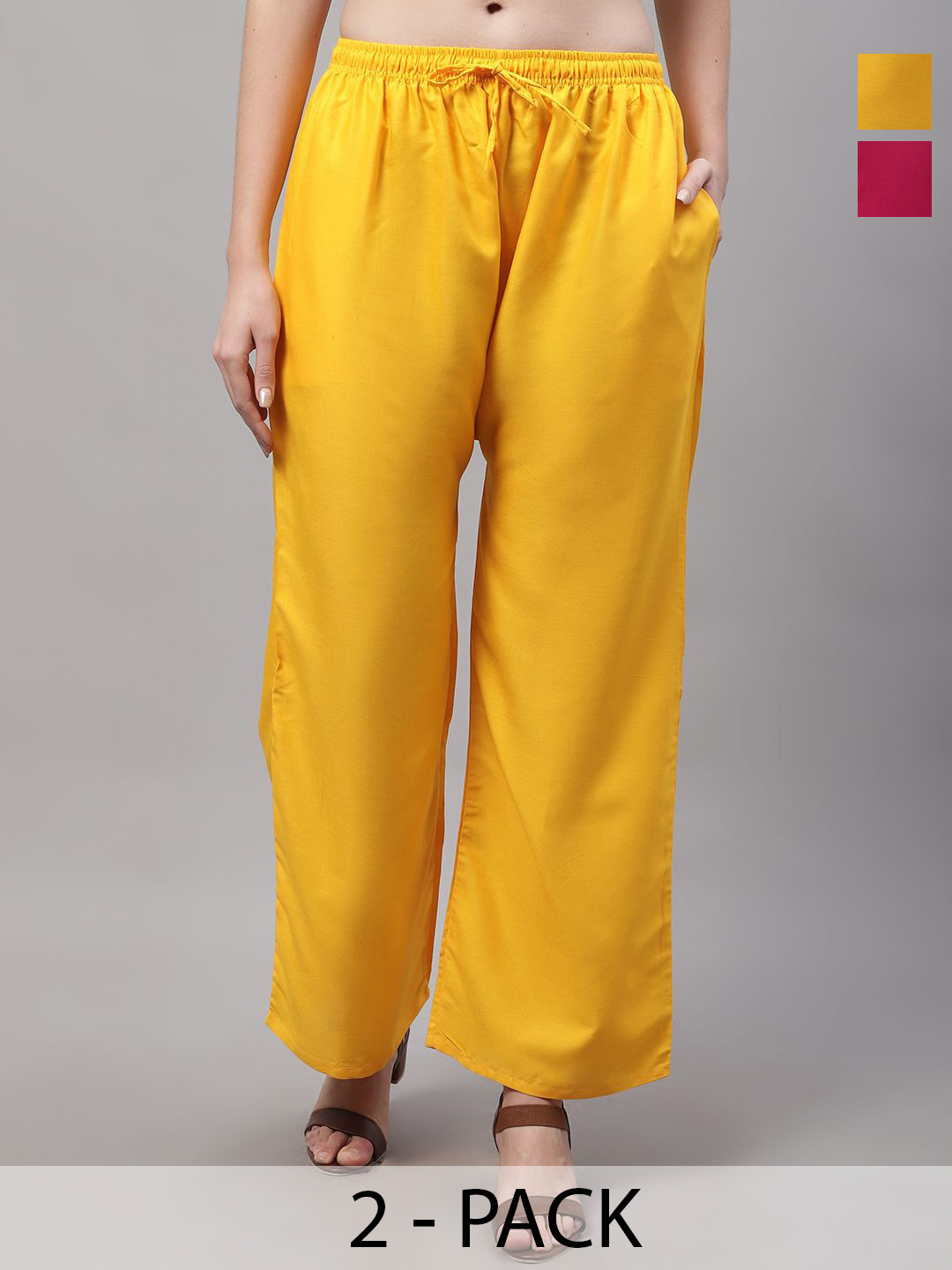 Jinfo Women 2 Knitted Ethnic Palazzos