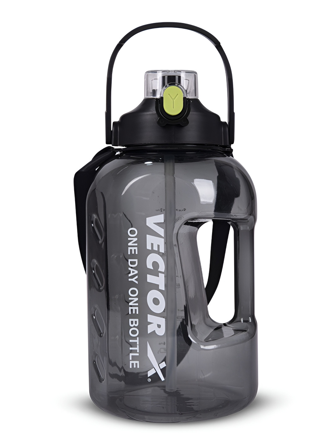 VECTOR X GALLON Black Typography Plastic Flip Top Sipper - 3L