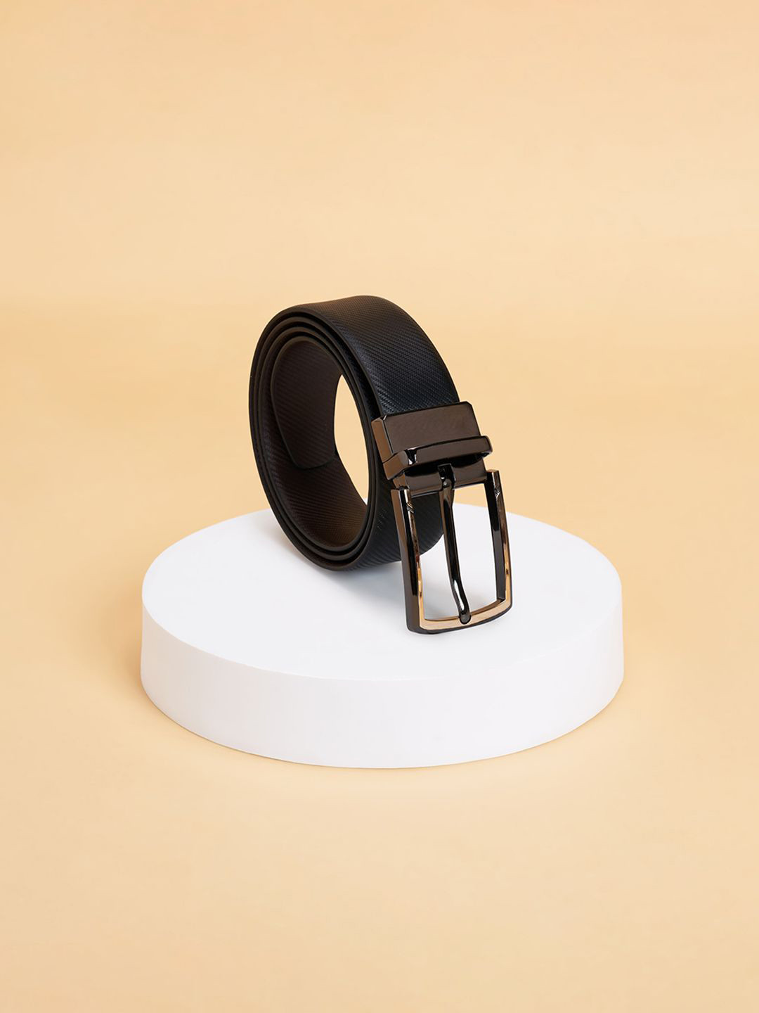 BYFORD by Pantaloons Men Textured Tang Closure Reversible Belt