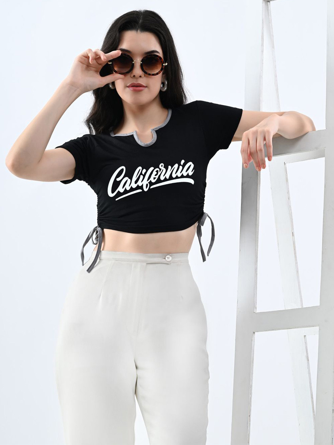 CLAFOUTIS Print Cotton Crop Top