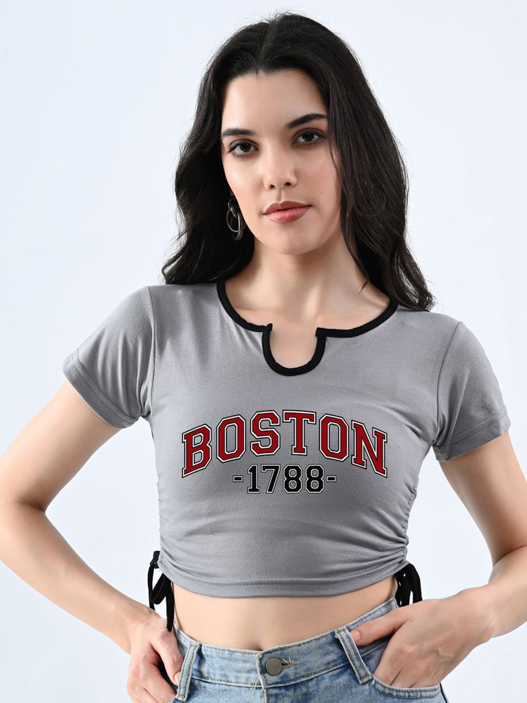 CLAFOUTIS Print Cotton Crop Top