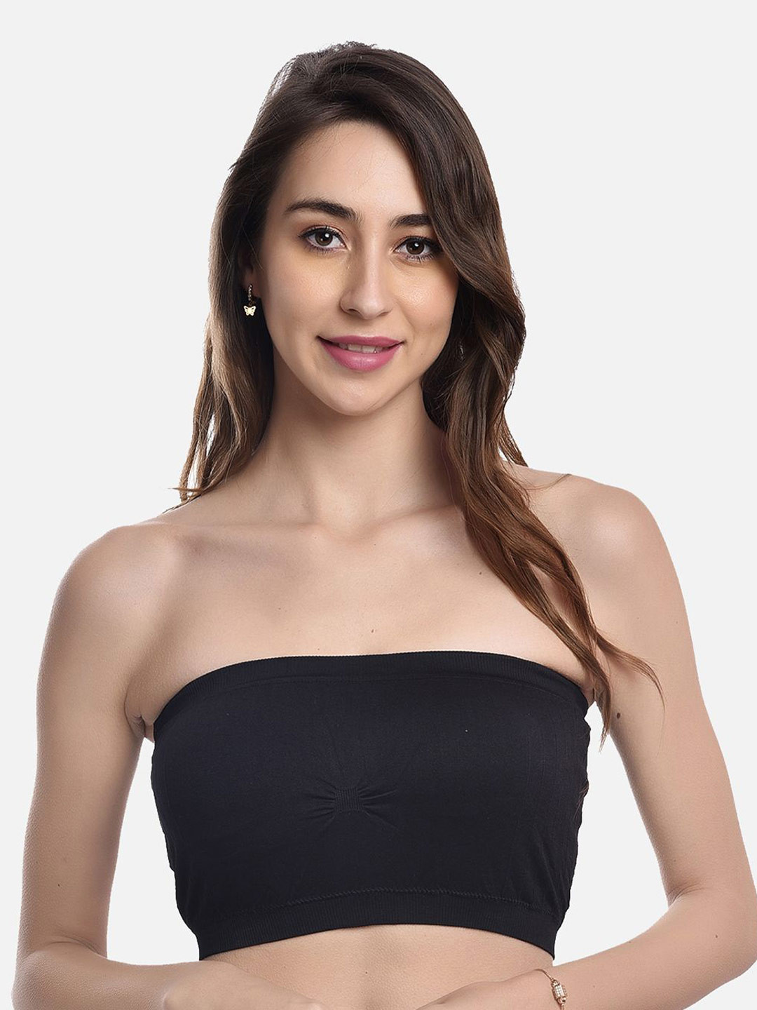 FIMS Women's Bandeau Solid Medium Coverage Bra