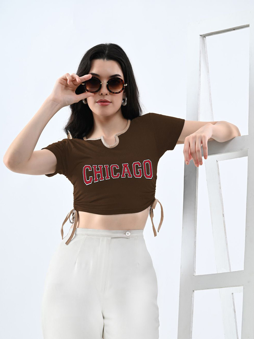 CLAFOUTIS Print Cotton Crop Top