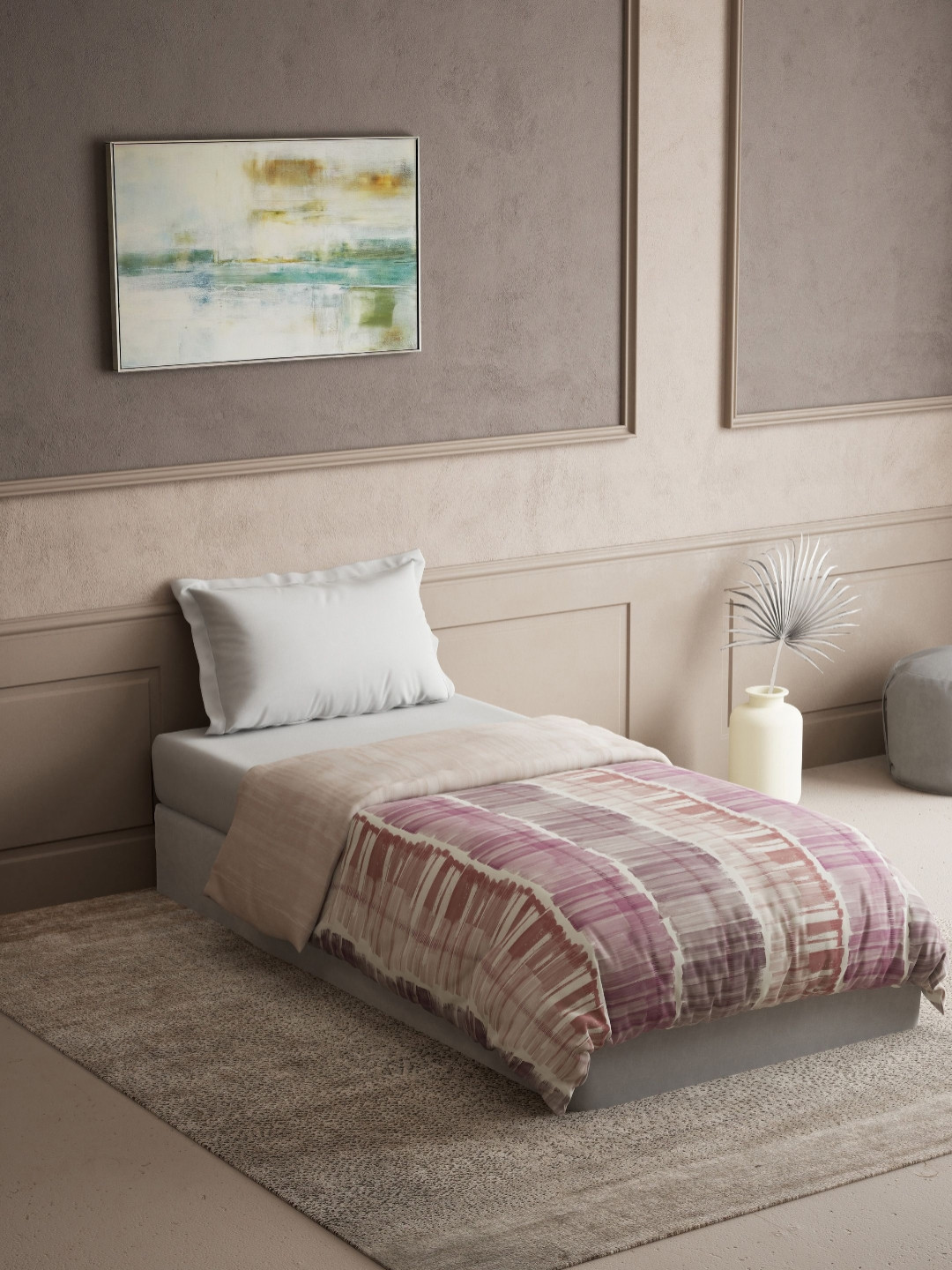 DDecor Burgundy & White Summer 120 GSM Single Bed Dohar