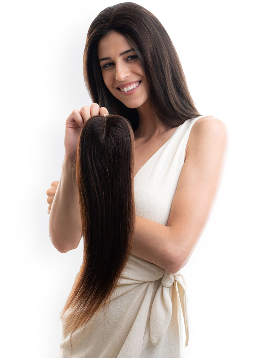 HAIR ORIGINALS Scalp Topper Hair Extension- Brown