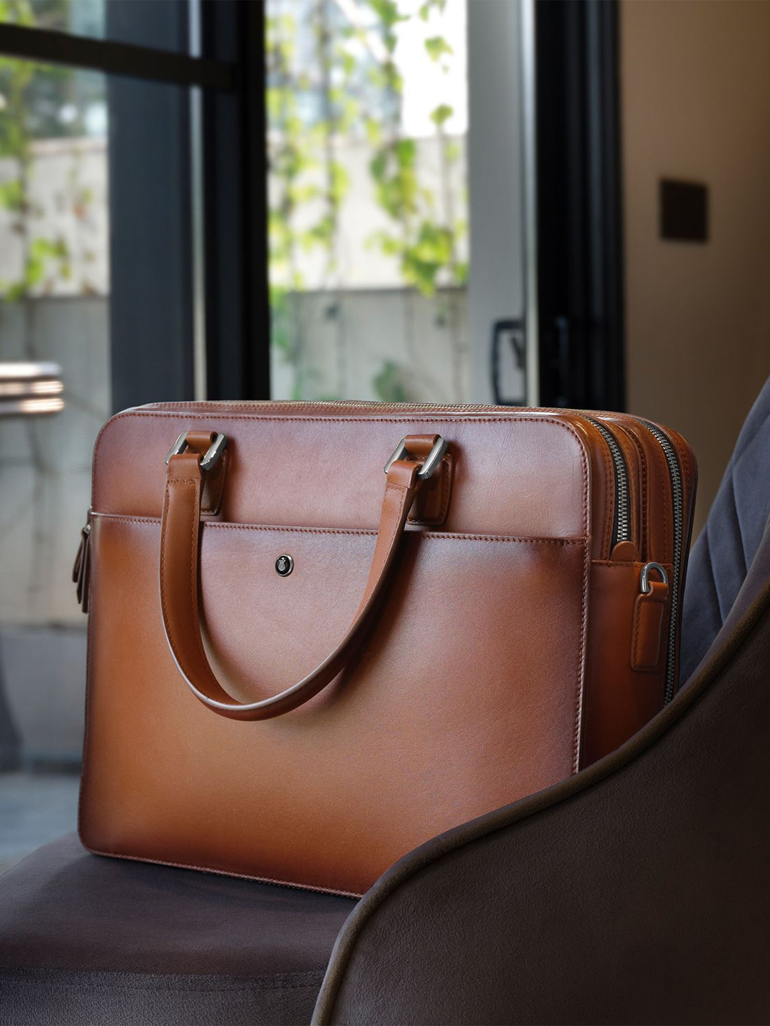 Lapis Bard Coganc Ducorium Leather Chester Slim 14-inch Laptop Business Bag