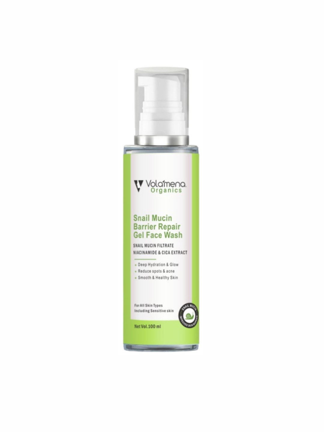 Volamena Organics Snail Mucin Barrier Repair Gel Face Wash-100ml