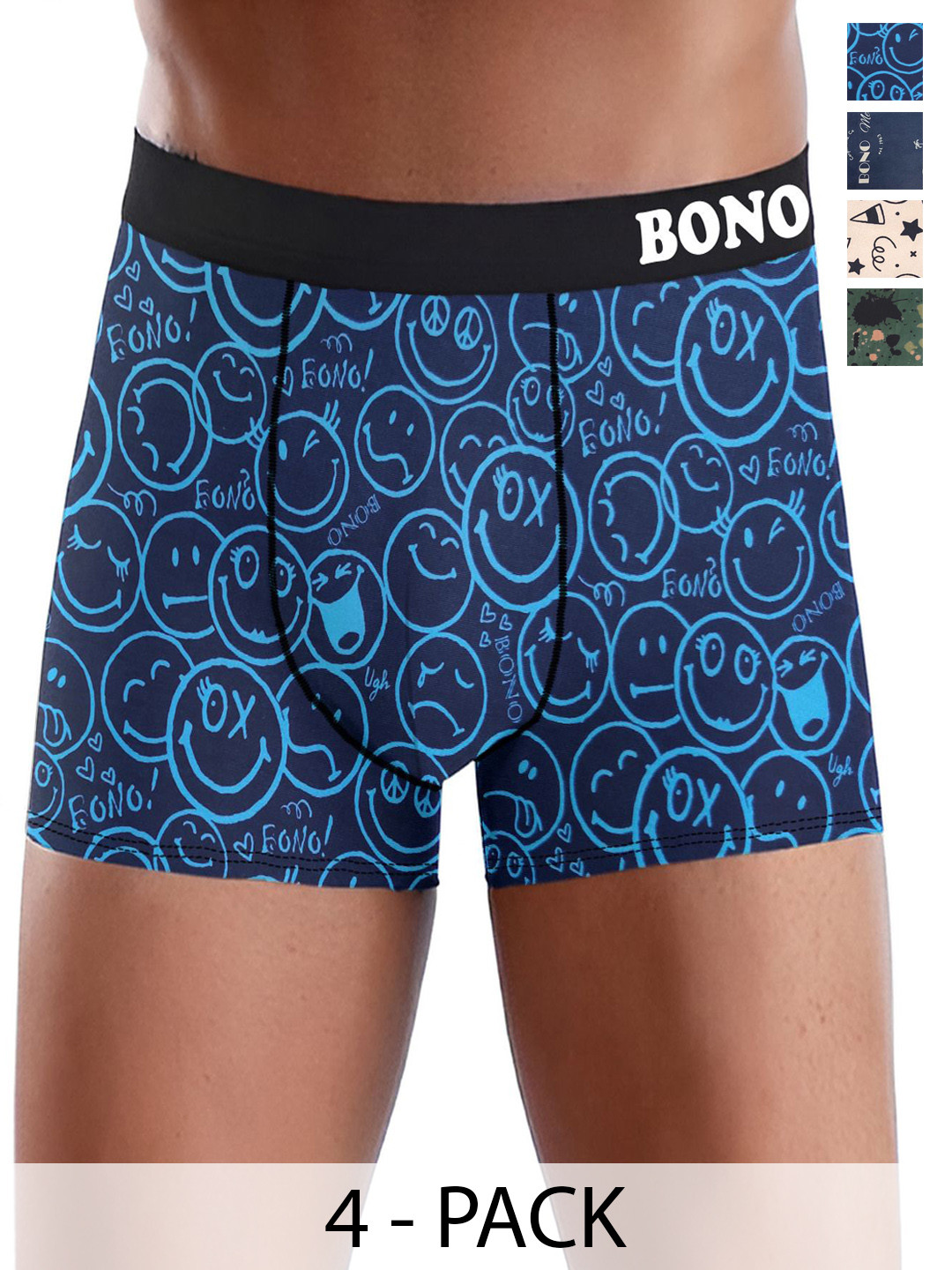 DISPENSER Pack Of 4 Men Printed Trunks V7-C9-C10-C11-C12-L-Multi 7