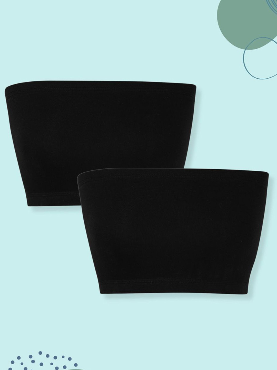 mackly Pack of 2 Solid Strapless Full Coverage Bandeau Bra