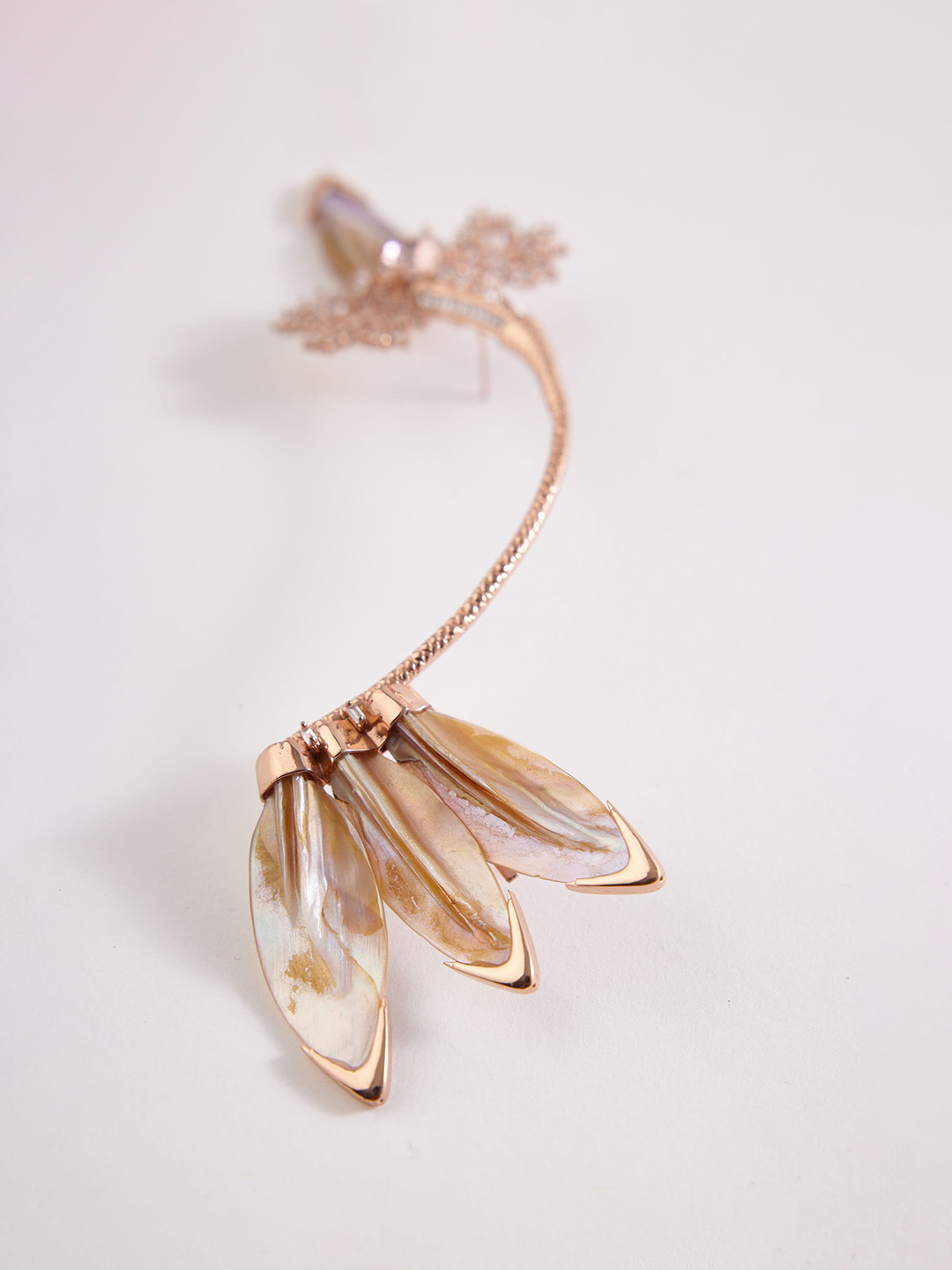 Outhouse Rose Gold Plated Contemporary Ear Cuffs