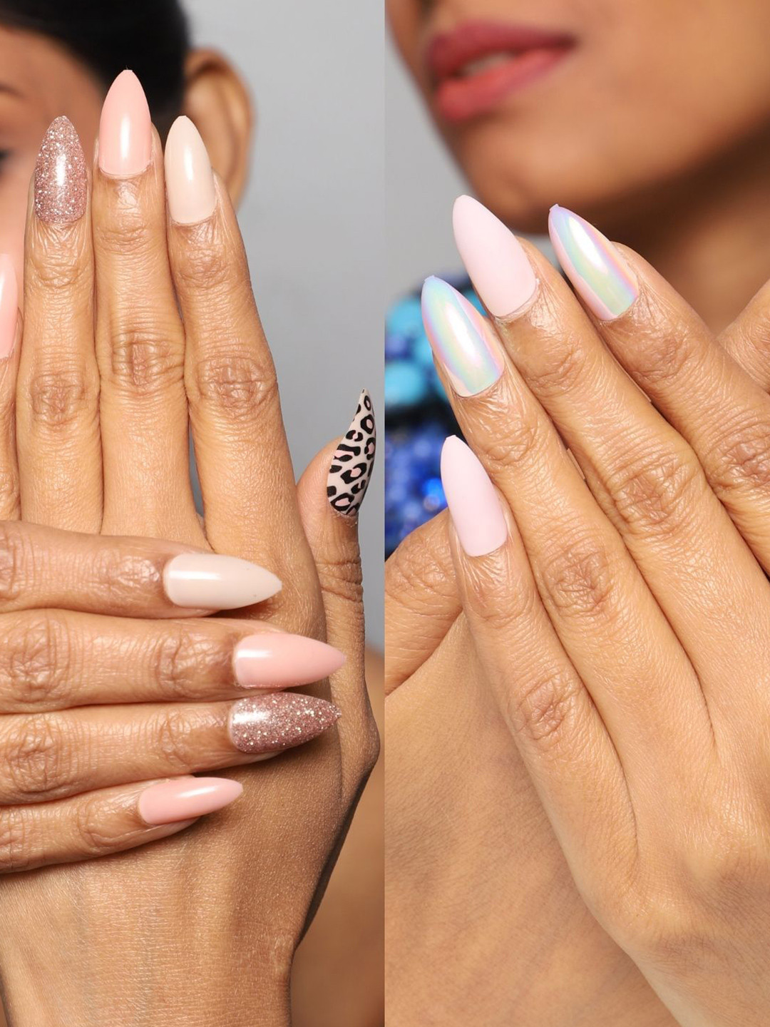 LICK Pack Of 2 Reusable Fake Acrylic Press On Nail Extensions