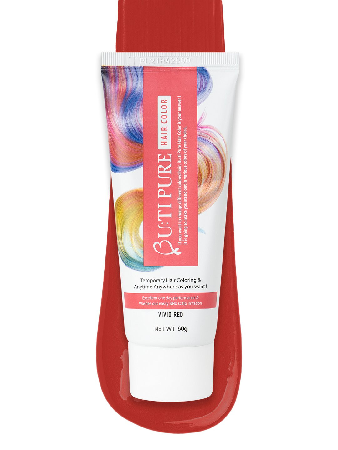 Butipure Semi Permanent Hair Color 60 ml - Vivid Red