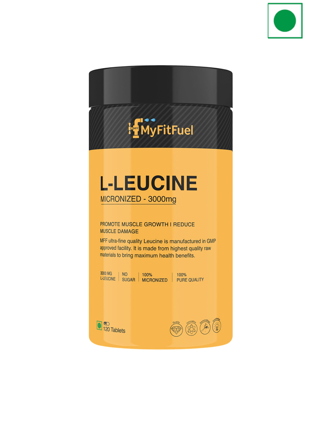 MyFitFuel L-Leucine 3000mg Tablets-120 Tab- Unflavored