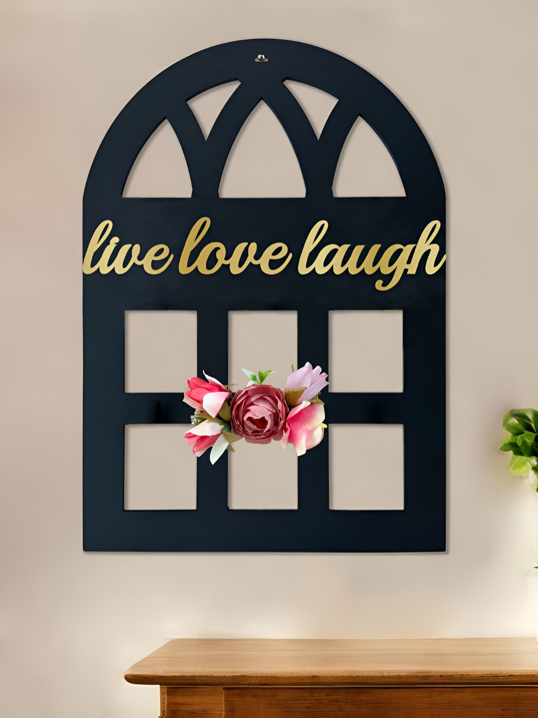 Art Street Black MDF Window style Wall Decor