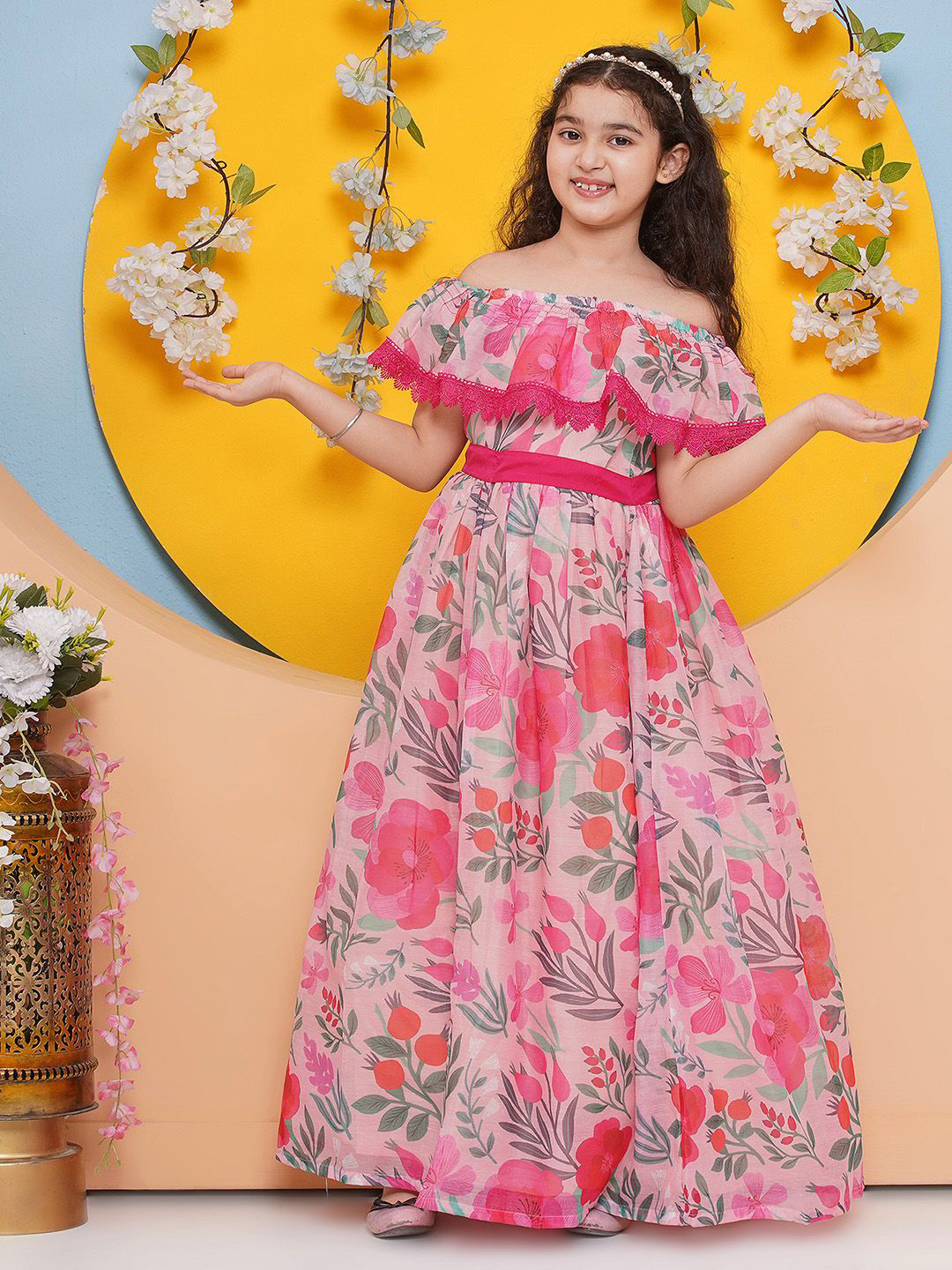 Bitiya by Bhama girl Floral Print Fit & Flare Maxi Dress