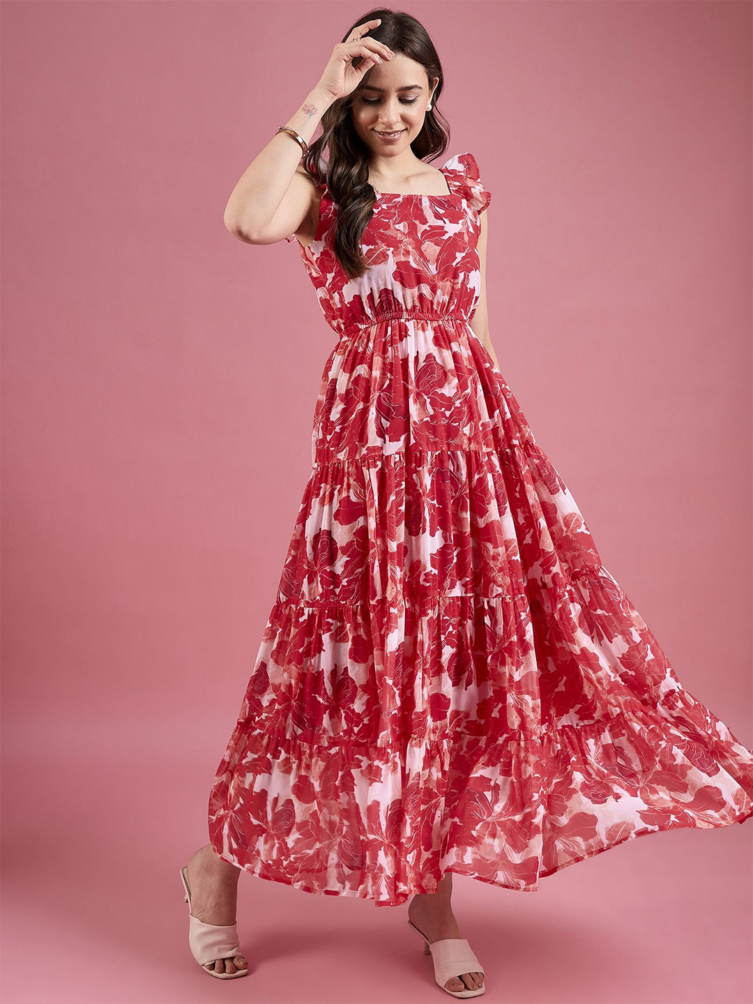 Deewa Women's Floral Print Maxi Dress